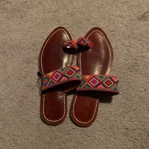 FREE PEOPLE SANTORINI BEADED SANDALS